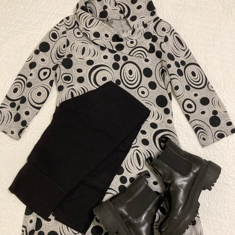 Retro gray short dress